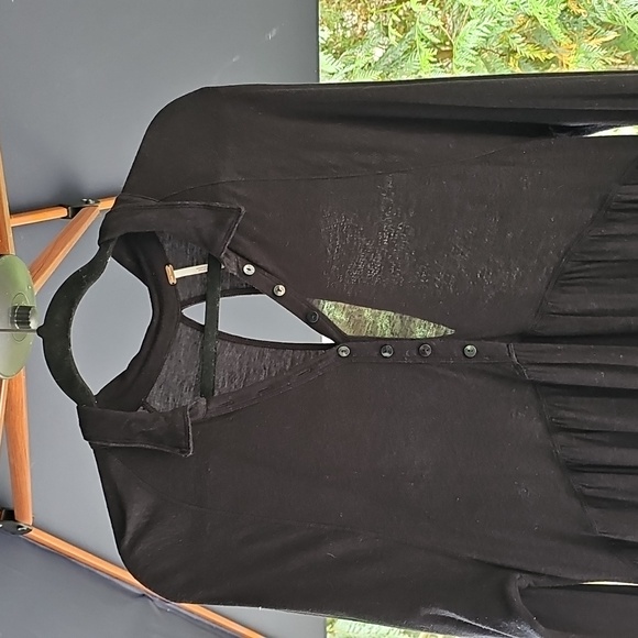 FREE PEOPLE TIERED TUNIC LONG DRESS IN BLACK - Picture 9 of 16